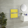 Design Handtuchheizkörper mit flachen Heizlamellen - 600mm x 400mm Gelb (Dandelion Yellow) - Lustro