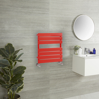 Design Handtuchheizkörper mit flachen Heizlamellen - 600mm x 400mm Rot (Siamese Red) - Lustro