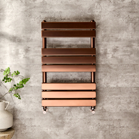 Design Handtuchheizkörper mit flachen Heizlamellen - 800mm x 500mm Satiniertes Kupfer - Lustro