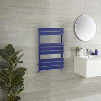 Design Handtuchheizkörper mit flachen Heizlamellen - 825mm x 450mm Blau (Deep Sea Blue) - Lustro