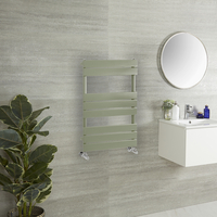 Design Handtuchheizkörper mit flachen Heizlamellen - 825mm x 600mm Grün (Sage Leaf Green) - Lustro
