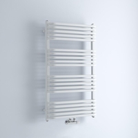 Design Handtuchheizkörper Vertikal Mittelanschluss Weiß 1000mm x 600mm 1157W - Arch,  von Hudson Reed