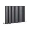 Design Heizkörper 1304W 635x834mm Anthrazit - Runde Paneele,  2-lagig,  Stahl - Revive,  von Hudson Reed