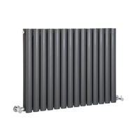 Design Heizkörper 1304W 635x834mm Anthrazit - Runde Paneele,  2-lagig,  Stahl - Revive,  von Hudson Reed