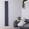 Design Heizkörper Aluminium Doppellagig Vertikal Anthrazit 1800 x 230mm 1002W,  von Hudson Reed