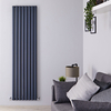 Design Heizkörper Aluminium Doppellagig Vertikal Anthrazit 1800 x 470mm 2004W,  von Hudson Reed