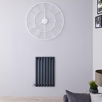 Design Heizkörper Elektrisch Horizontal Einlagig Anthrazit 635mm x 413mm inkl. ein 400W Heizelement - Revive