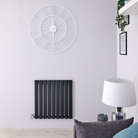 Design Heizkörper Elektrisch Horizontal Einlagig Anthrazit 635mm x 630mm inkl. ein 600W Heizelement - Delta