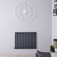 Design Heizkörper Elektrisch Horizontal Einlagig Anthrazit 635mm x 826mm inkl. ein 1000W Heizelement - Revive