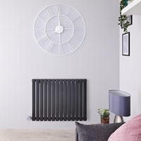 Design Heizkörper Elektrisch Horizontal Einlagig Anthrazit 635mm x 834mm inkl. ein 1000W Heizelement - Sloane
