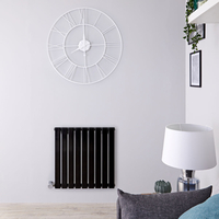 Design Heizkörper Elektrisch Horizontal Einlagig Schwarz 635mm x 630mm inkl. ein 600W Heizelement - Delta