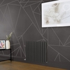 Design Heizkörper Elektrisch,  horizontal,  H 635mm - Grau (Carbon Grey) - Breite,  Thermostat und Kabelabdeckung wählbar - Revive Hudson Reed