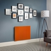 Design Heizkörper Elektrisch,  horizontal,  H 635mm,  Sunset Orange - Breite,  Thermostat & Kabelabdeckung wählbar - Revive