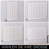 Design Heizkörper Elektrisch Horizontal H635mm Weiß inkl. Heizelement,  Breite wählbar - Delta