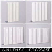 Design Heizkörper Elektrisch Horizontal H635mm Weiß inkl. Heizelement,  Breite wählbar - Sloane