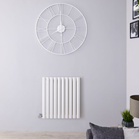 Design Heizkörper Elektrisch Horizontal Weiß 635mm x 590mm (einlagig) - inkl. 800W Heizelement - Revive