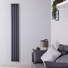 Design Heizkörper Elektrisch Vertikal Doppellagig Anthrazit 1780mm x 236mm inkl. 1x 1200W Heizelemente - Revive