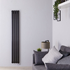 Design Heizkörper Elektrisch Vertikal Doppellagig Matt-Schwarz 1600mm x 236mm inkl. 1x 1200W Heizelemente - Revive
