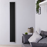 Design Heizkörper Elektrisch Vertikal Doppellagig Matt-Schwarz 1780mm x 236mm inkl. 1x 1200W Heizelemente - Revive