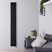 Design Heizkörper Elektrisch Vertikal Einlagig Matt-Schwarz 1780mm x 236mm inkl. ein 800W Heizelement - Revive
