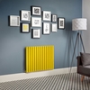 Design Heizkörper Gelb (Dandelion Yellow) elektrisch,  horizontal,  H 635mm,  - Breite,  Thermostat & Kabelabdeckung wählbar - Revive
