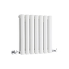 Design Heizkörper Horizontal 40x41, 5cm 482W Doppellagig Weiß aus Stahl - Revive,  von Hudson Reed