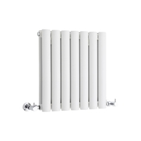Design Heizkörper Horizontal 40x41, 5cm 482W Doppellagig Weiß aus Stahl - Revive,  von Hudson Reed