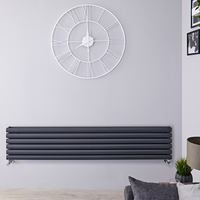 Design Heizkörper Horizontal Anthrazit 354mm x 1600mm 110W (doppellagig) - Revive