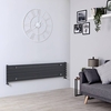 Design Heizkörper Horizontal Anthrazit 354mm x 1600mm 773W (einlagig) - Sloane