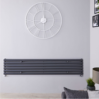 Design Heizkörper Horizontal Anthrazit 354mm x 1600mm 814W (einlagig) - Revive