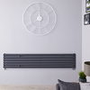 Design Heizkörper Horizontal Anthrazit 354mm x 1780mm 888W (einlagig) - Revive