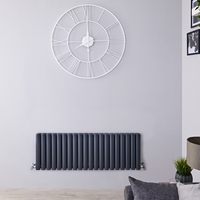 Design Heizkörper Horizontal Anthrazit 400mm x 1180mm 1238W (doppellagig) - Revive