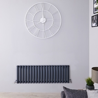 Design Heizkörper Horizontal Anthrazit 400mm x 1180mm 813W (einlagig) - Revive