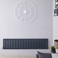 Design Heizkörper Horizontal Anthrazit 400mm x 1647mm 1138W (einlagig) - Revive
