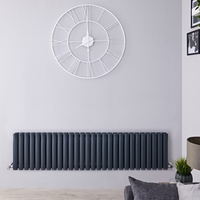 Design Heizkörper Horizontal Anthrazit 400mm x 1647mm 1733W (doppellagig) - Revive