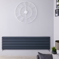 Design Heizkörper Horizontal Anthrazit 472mm x 1780mm 1798W (doppellagig) - Revive