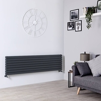 Design Heizkörper Horizontal Anthrazit 472mm x 1780mm 1841W (doppellagig) - Sloane