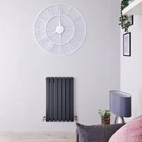 Design Heizkörper Horizontal Anthrazit 635mm x 413mm 653W (doppellagig) - Sloane