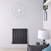 Design Heizkörper Horizontal Anthrazit 635mm x 630mm 859W (doppellagig) - Delta