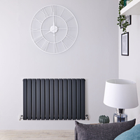 Design Heizkörper Horizontal Anthrazit 635mm x 980mm 1337W (doppellagig) - Delta