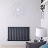 Design Heizkörper Horizontal Anthrazit 635mm x 980mm 876W (einlagig) - Delta