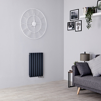 Design Heizkörper Horizontal Anthrazit 635x413mm 729W,  doppellagig - Revive Caldae