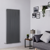 Design Heizkörper Horizontal (doppellagig) 1600mm x 708mm - 2500W - Anthrazit - Revive von Hudson Reed