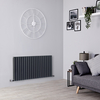 Design Heizkörper Horizontal (doppellagig) 600mm x 1180mm - Anthrazit - Revive von Hudson Reed