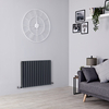 Design Heizkörper Horizontal (doppellagig) 600mm x 826mm - Anthrazit - Revive von Hudson Reed