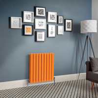 Design Heizkörper Horizontal (Doppellagig) 635mm x 630mm Orange (Sunset Orange) - Delta
