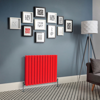 Design Heizkörper Horizontal (Doppellagig) 635mm x 840mm Rot (Siamese Red) - Delta