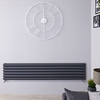 Design Heizkörper Horizontal Doppellagig Anthrazit 354 x 1780mm 1325W,  von Hudson Reed