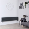 Design Heizkörper Horizontal Doppellagig Anthrazit 354 x 1780mm 1426W,  von Hudson Reed