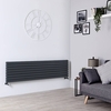 Design Heizkörper Horizontal Doppellagig Anthrazit 472 x 1780mm 1842W,  von Hudson Reed